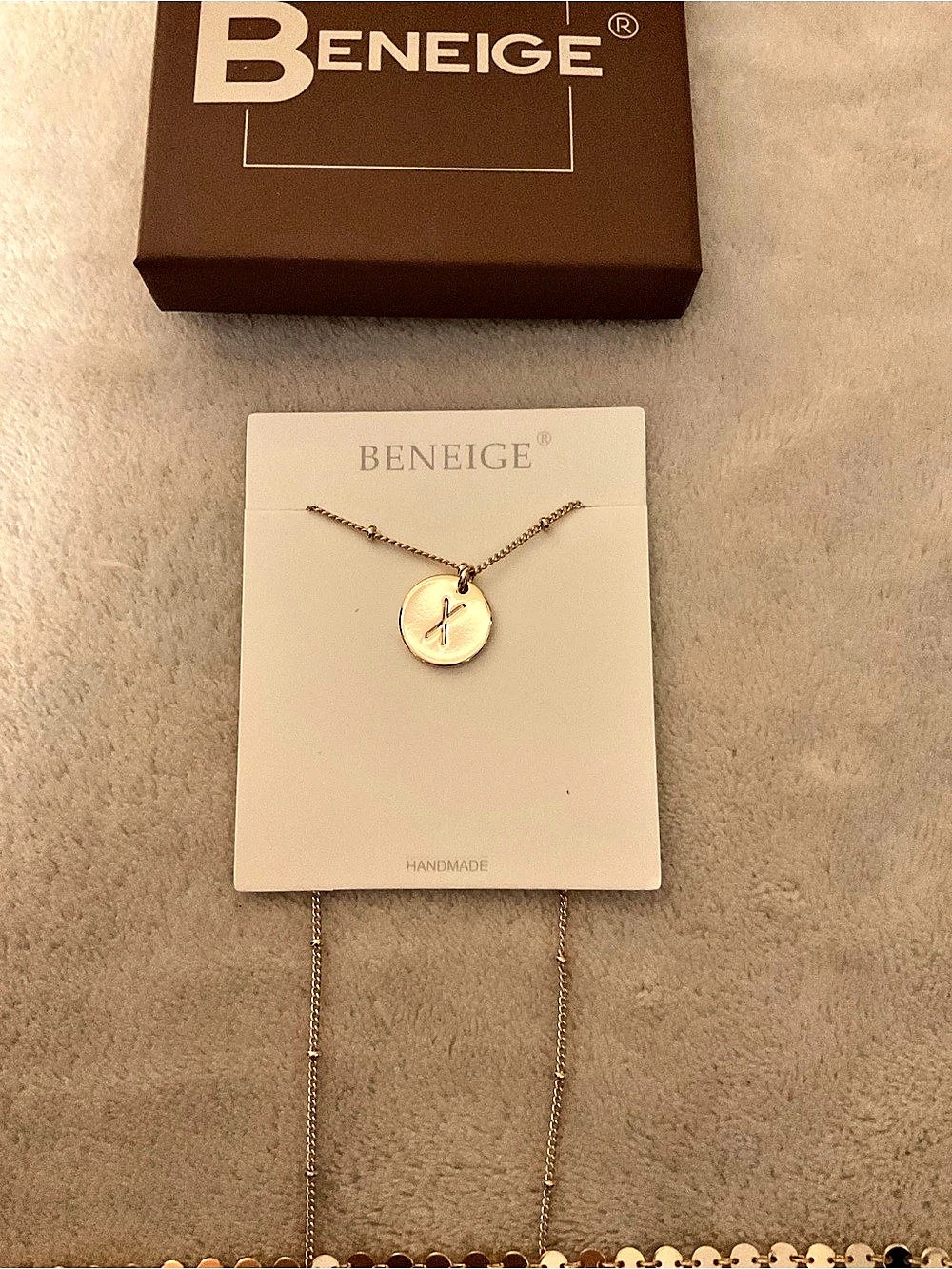 Beneige Initial Letter X Pendant Necklace Set Gold Pendant Necklace Set